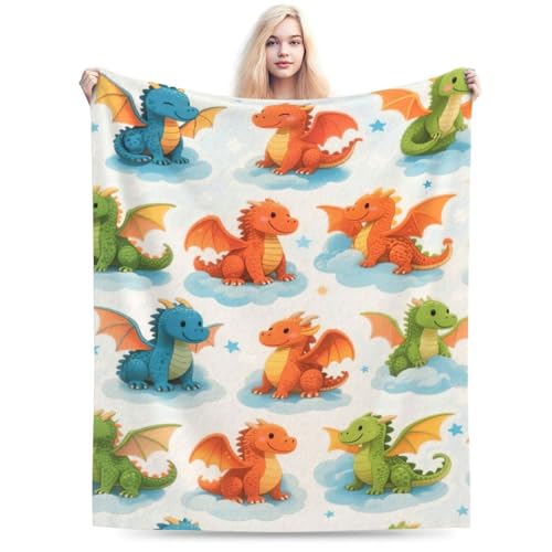Viorise Dragon Blanket 50x40 Inch Cozy Fleece Throw for Dragon Lovers Gift
