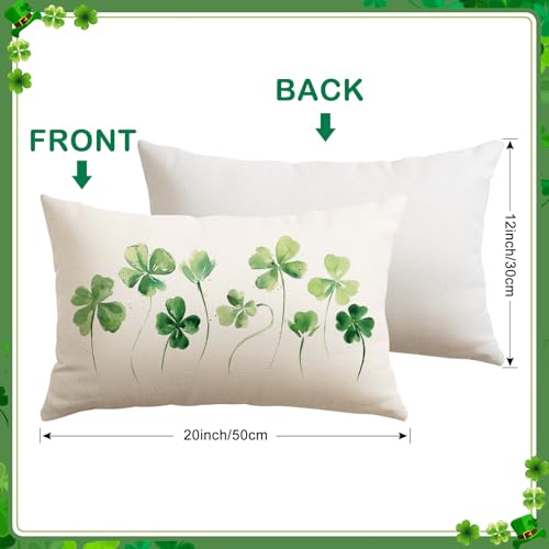 Artscope St. Patrick's Day Lucky Clover Throw Pillow Cover 12x20