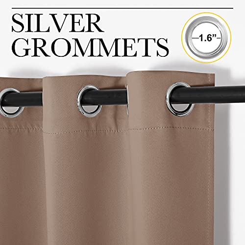 NICETOWN Blackout Curtain Panel - Cappuccino, 55"W x 78"L, Thermal Insulated