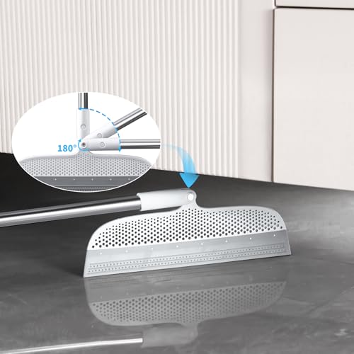 Pet Hair Removal Floor Squeegee Broom with 51.77" Handle