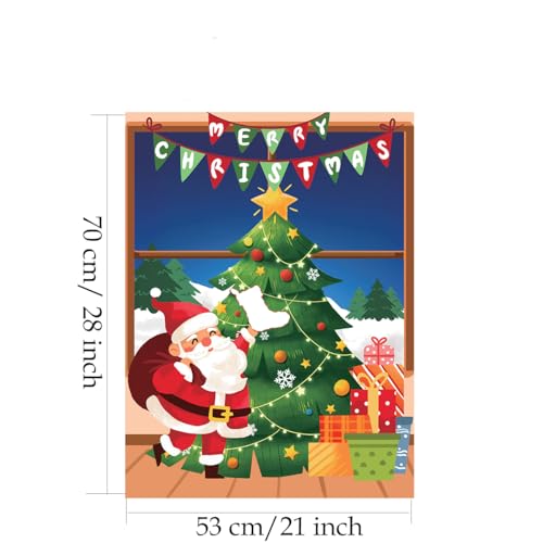 Pin the Christmas Stockings on the Tree Game with Stickers & Blindfolds