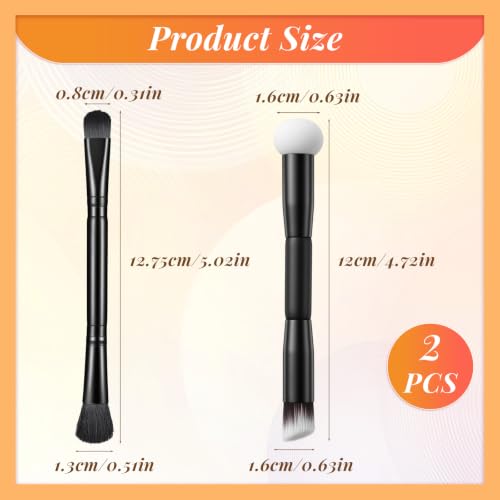 Dual-Ended Hairline Powder Brush Set - 2-in-1 Travel Makeup Brush with Sponge Tip & Soft Bristles for Root Touch Up