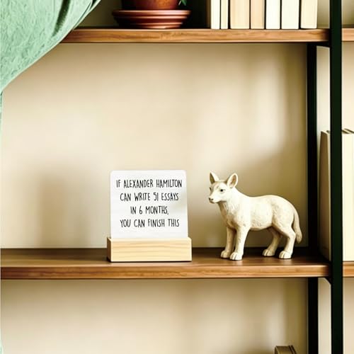 Inspirational Wooden Desk Plaque Sign - 4x4 Inch Motivational Gift