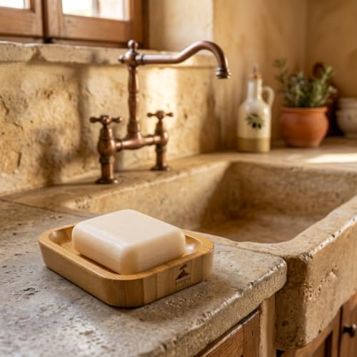 Self-Draining Bamboo Soap Dish Holder - Sustainable & Odor Resistant