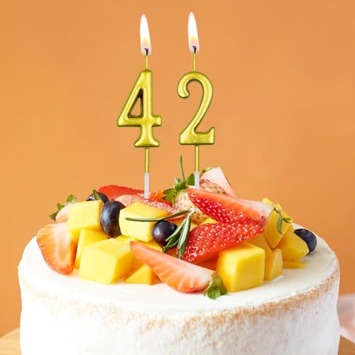 Gold Number 90 Birthday Candle - Anniversary Cake Topper Decoration