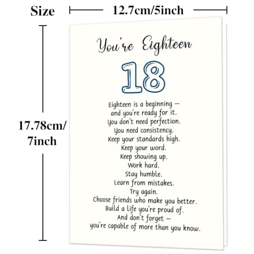 18th Birthday Card for Him or Her - Luxury Linen Cardstock (DA-048)