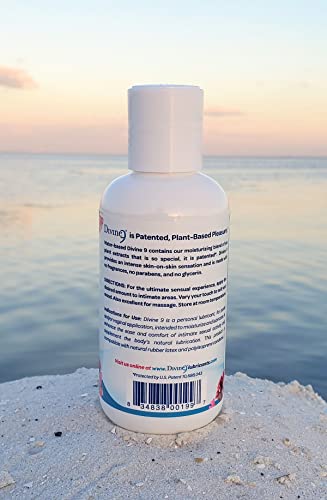 Divine 9 Water-Based Personal Lubricant – Sensitive Skin, Latex Safe, Glycerin & Paraben Free, 3.38 oz