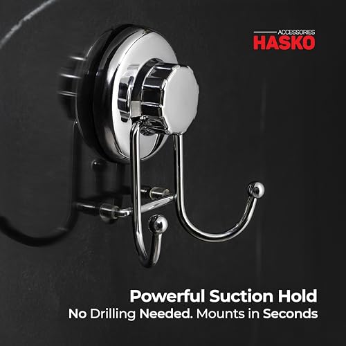 HASKO Powerful Vacuum Suction Cup Hook - Rust-Proof Stainless Steel