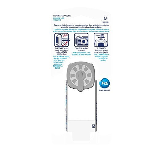 Febreze Car Vent Clip Air Freshener & Odor Eliminator, Gain Original, 2 Pack