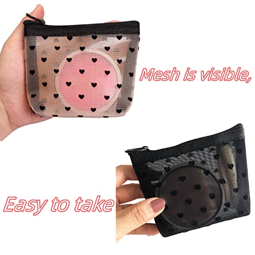 VEDO SHIPIN Zipper Mesh Makeup Bag - Portable Small Travel Cosmetic Pouch