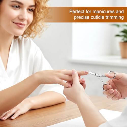 2-Pack Small Precision Grooming Scissors - Stainless Steel Straight Tip for Eyebrows, Beard & Facial Hair