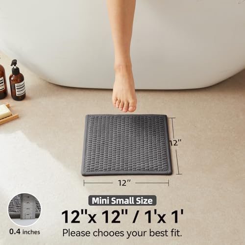 Triohero Non-Slip Bathroom Rug - Quick Dry, Super Absorbent, 12"x12"