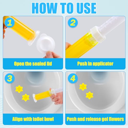 AstrivixDD 6 Pack Flower Toilet Gel Stamps - 72 Long-Lasting Fresheners