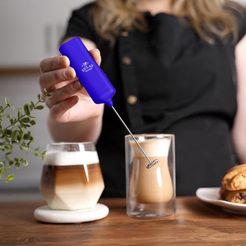 Zulay Kitchen Mini Milk Frother - Handheld Coffee Mixer for Lattes & More