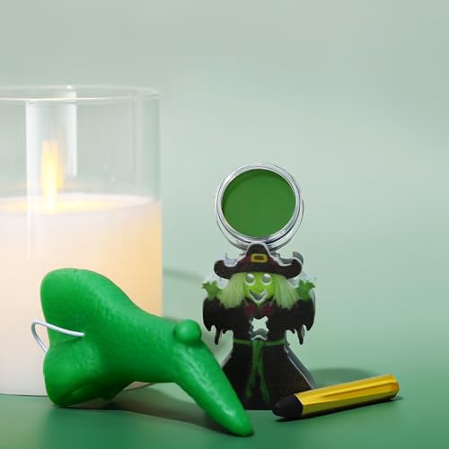 BOBISUKA Green Witch Face Paint Kit with Fake Nose and Black Crayon