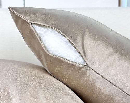 Aiking Home Faux Silk Throw Pillow Covers 18x18 Inches (Set of 2)
