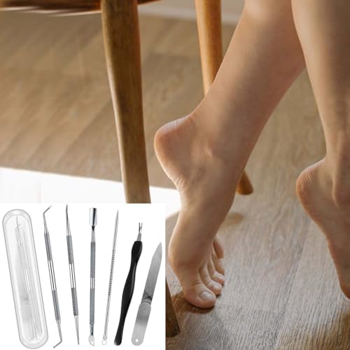Ingrown Toenail File and Lifter Set 6-Piece Professional Pedicure Tool Kit
