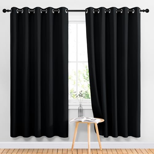 NICETOWN Blackout Curtains - 66"W x 70"L Grommet Drapes, 2 Panels