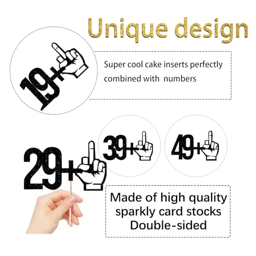 29 + 1 Glitter Black Cake Topper for 30th Birthday & Anniversary