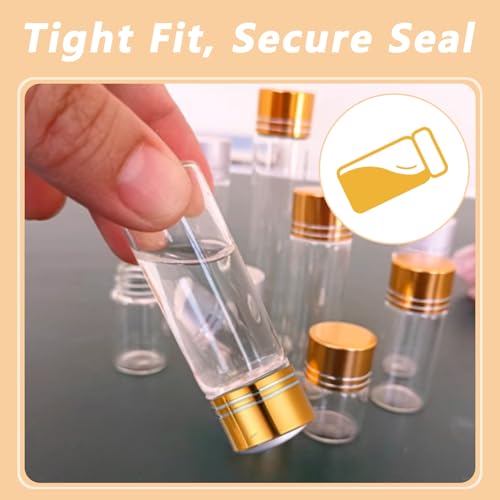 4Pcs Mini Glass Jars with Lids - 2ml Clear Vial Containers for Crafts