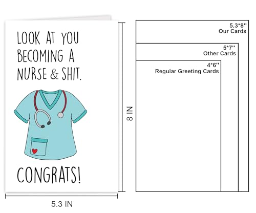 Funny Nurse Graduation Card - Congratulations Gift for New RN