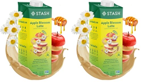 STASH Apple Blossom Latte Tea Concentrate, Apple Chamomile, 32 oz (Pack of 2)