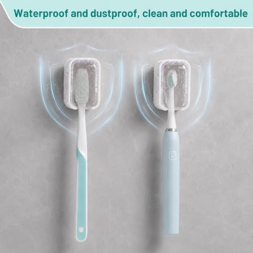 Twisina Wall Mounted Toothbrush Holders - 2 Pack, Durable & Space-Saving