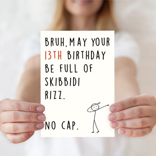 Funny 13th Birthday Card for Boys & Girls - Gen Z Meme Design