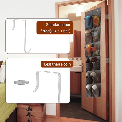 GOMAJI Over The Door Shoe Organizer with 12 Large Pockets