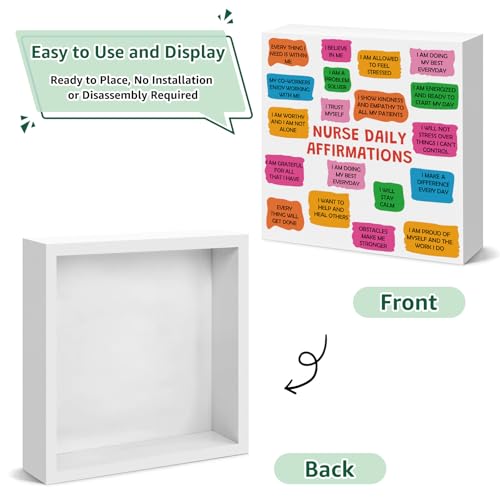 Inspirational Wooden Box Sign for Nurses - Desk Decor & Affirmations