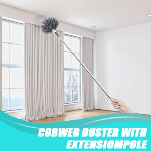 Yidaimi Cobweb Duster with Extension Pole & 3 Heads - 1.8 to 7.2 FT
