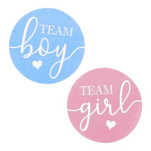60Pcs Gender Reveal Stickers 1.65in - Team Boy & Girl Party Decor