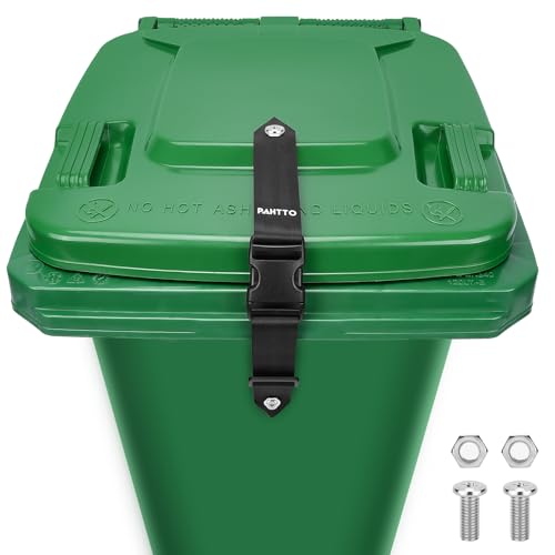 PAHTTO Adjustable Animal-Proof Trash Can Lock - Heavy-Duty Garbage Can Strap