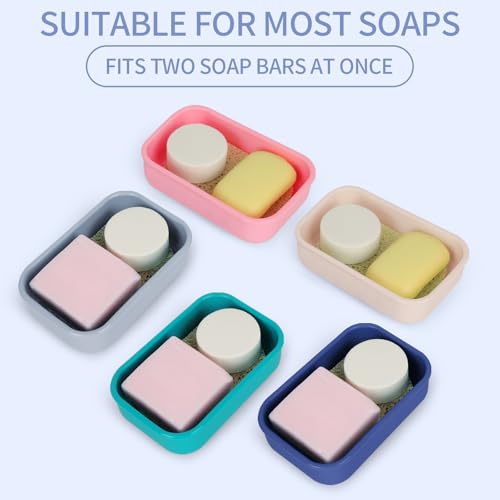 Leak-Proof Silicone Travel Soap Case with Drainage Layer - Light Gray