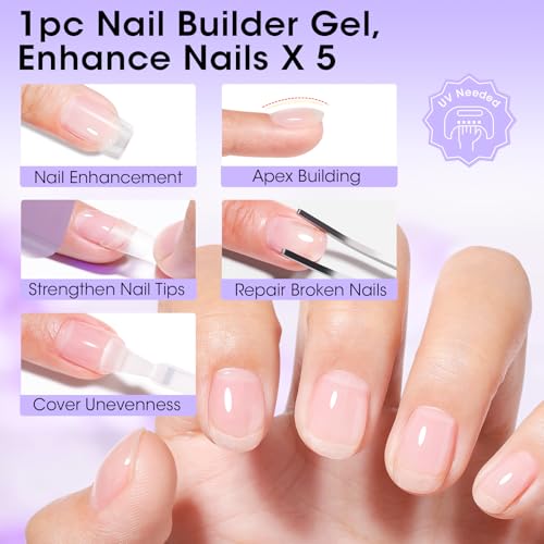 GELLEN Clear Builder Gel for Nails - 18ml Hard Gel for Extensions