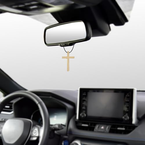 Cross Pendant for Car Rear View Mirror | Durable Alloy Charm