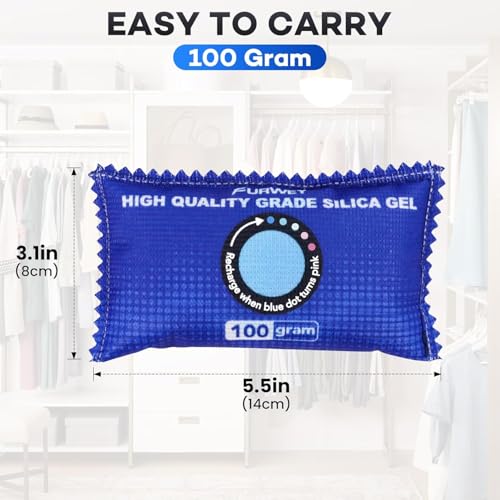 FURWEY Rechargeable Desiccant Packs 2 Pack - 100g Blue