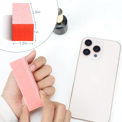 GAZEPLUS 3-Way Nail Buffer Block 60 Grit 10-Pack Orange Sponge