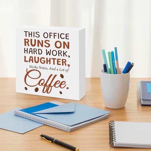 Funny Office Wooden Box Sign - Humorous Desk Decor Gift