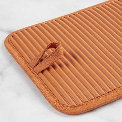 KitchenAid Ribbed Silicone Pot Holder Set, 2-Pack, Honey, 7"x9"