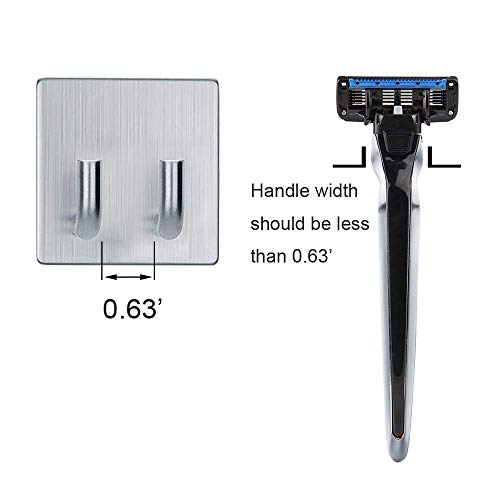 Jutoe 2-Pack Heavy Duty Adhesive Hooks - 304 Stainless Steel Wall Hooks