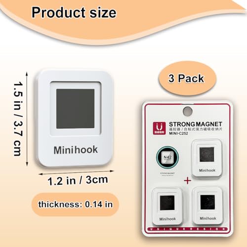 Magnetic Remote Control Holder - 3 Pack Self-Adhesive Strips