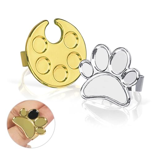 ANNUP 4 Pack Metal Nail Art Palette Finger Rings for Polish Mixing