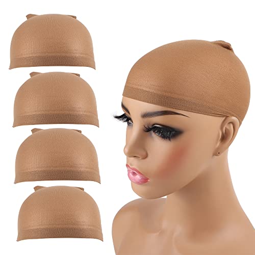 Brown Stretchy Nylon Wig Caps for Women 20-Pack