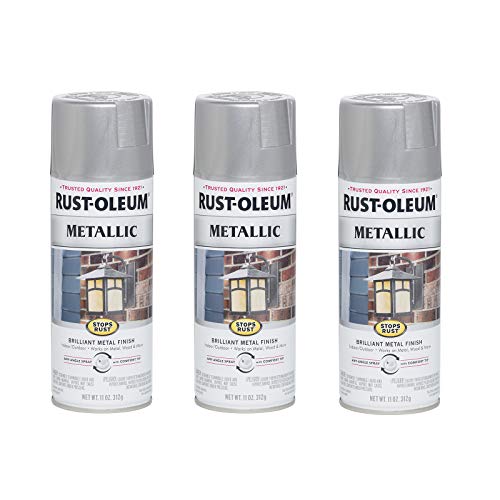 Rust-Oleum Stops Rust Metallic Spray Paint, Silver, 11 oz (Pack of 3)