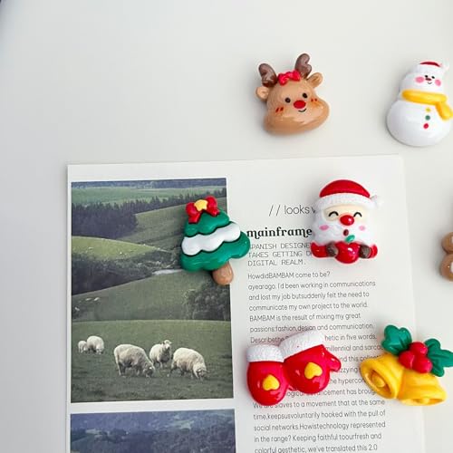 Christmas Magnets Set - 6 Festive Designs for Fridge Decor