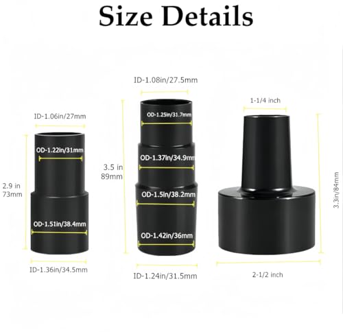 Universal Vacuum Hose Adapter Multi-Size Converter for Wet Dry Vacuums