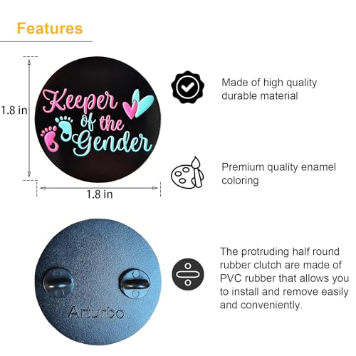 Arturbo Gender Reveal Pins - Team Boy and Girl Lapel Pin Favors