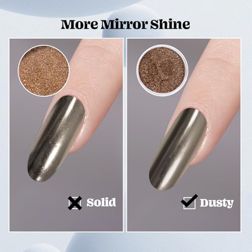 ADHERE Mirror Chrome Nail Powder Set Metallic Holographic Glitter
