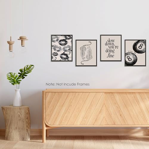 BESERH Retro Leopard Print Wall Art Set of 4 - 8x10 Inches